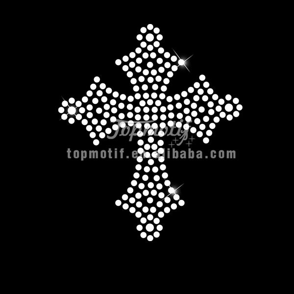 Custom Cross of Jesus crystal rhinestone tran …