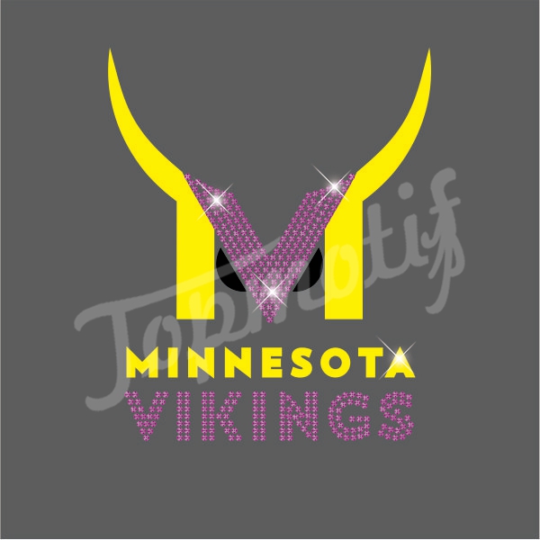 Custom Minnesota Sport Team Vikings Rhinestone Transfers Iron On Football Tshirts