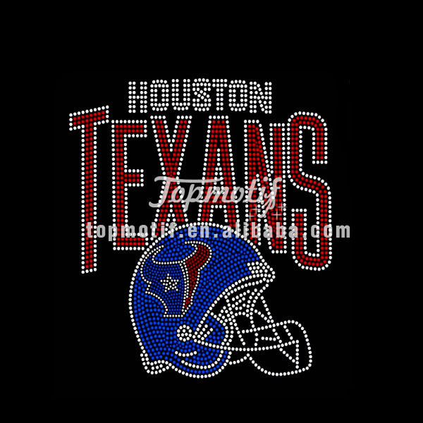 Quality texans rhinestone iron on transfers wholesale for appreal