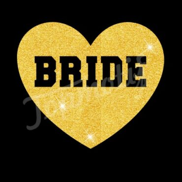 Golden Glitter Heart Shape Bride Heat Rhinest …