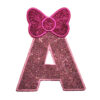 Custom Letter With Bow Sparkle Glitter Patch