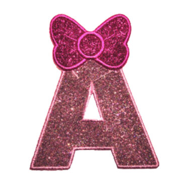 wholesale Custom Letter With Bow Sparkle Glitter Patch