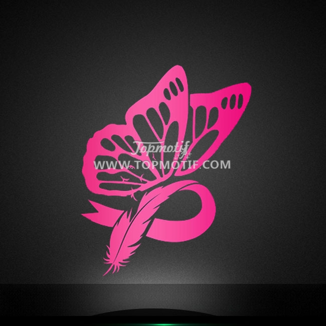 Butterfly feather motif breast cancer iron on heat transfers
