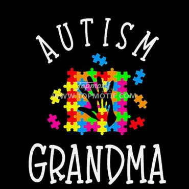 Grandma Puzzle Autism Awareness Vinyl Heat Tr …