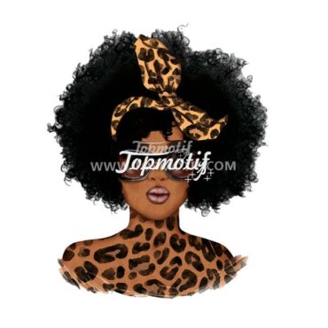 Custom Leopard afro girl DTF transf …