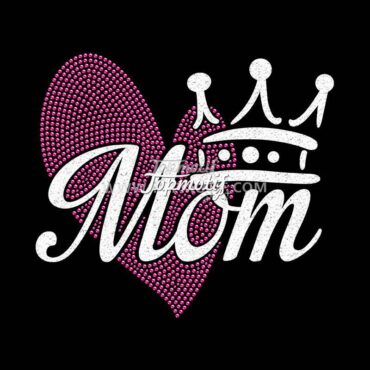 Bling mom with crown glitter  heart …