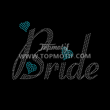 Bride Rhinestone Transfer Wholesale Heart Rhinestone Crystals Iron on T-shirts