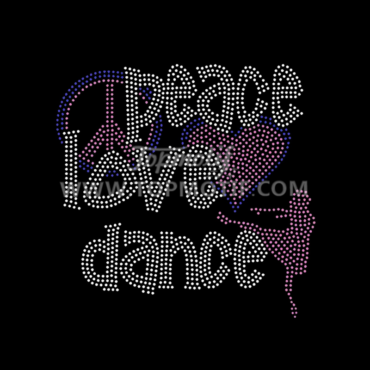 wholesale Peace Love Dance Rhinesto …