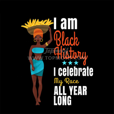 BLACK HISTORY Beauty Girl Custom Design Print Transfer Vinyl Iron On T shirt