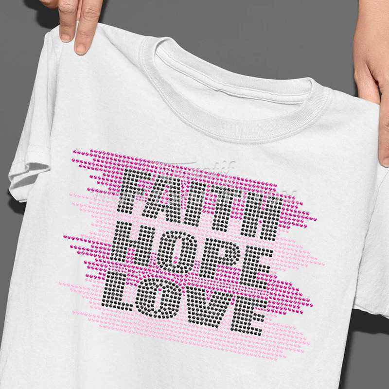 Custom hope fight faith rhinestone  …