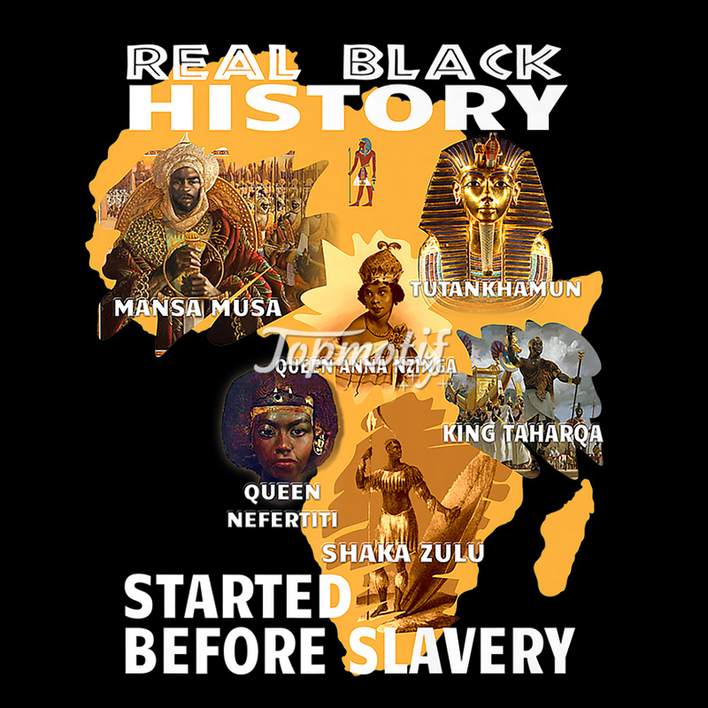 Real black history started before slavery letter map design plastisol film printable vinyl heat transfers