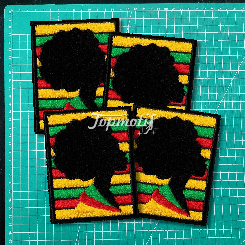 New arrival Juneteenth afro girl custom design iron on cloth embroidery patches